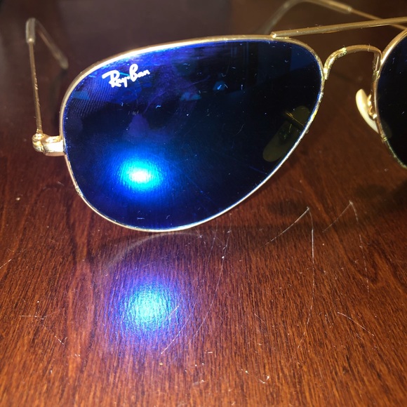 Ray Ban Reflective Blue Sunglasses - Picture 4 of 6